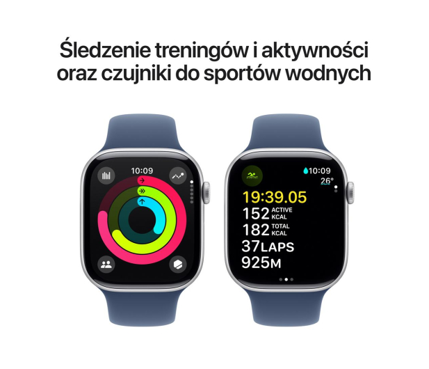 APPLE Watch 10 GPS + Cellular 46mm koperta z aluminium (srebrny) + pasek sportowy rozmiar S/M (denim) - 1278180 - zdjęcie 4